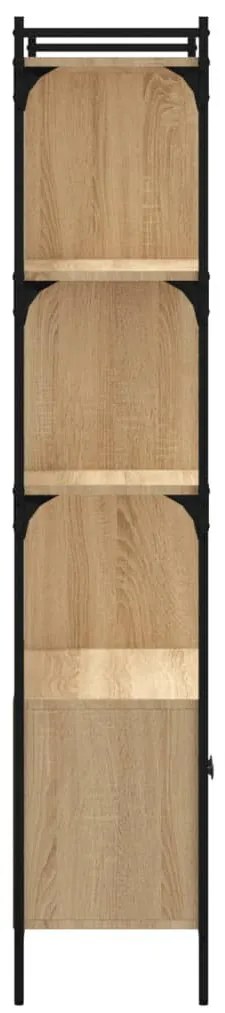 sonoma tölgy szerelt fa könyvespolc ajtókkal 76,5x30x154,5 cm