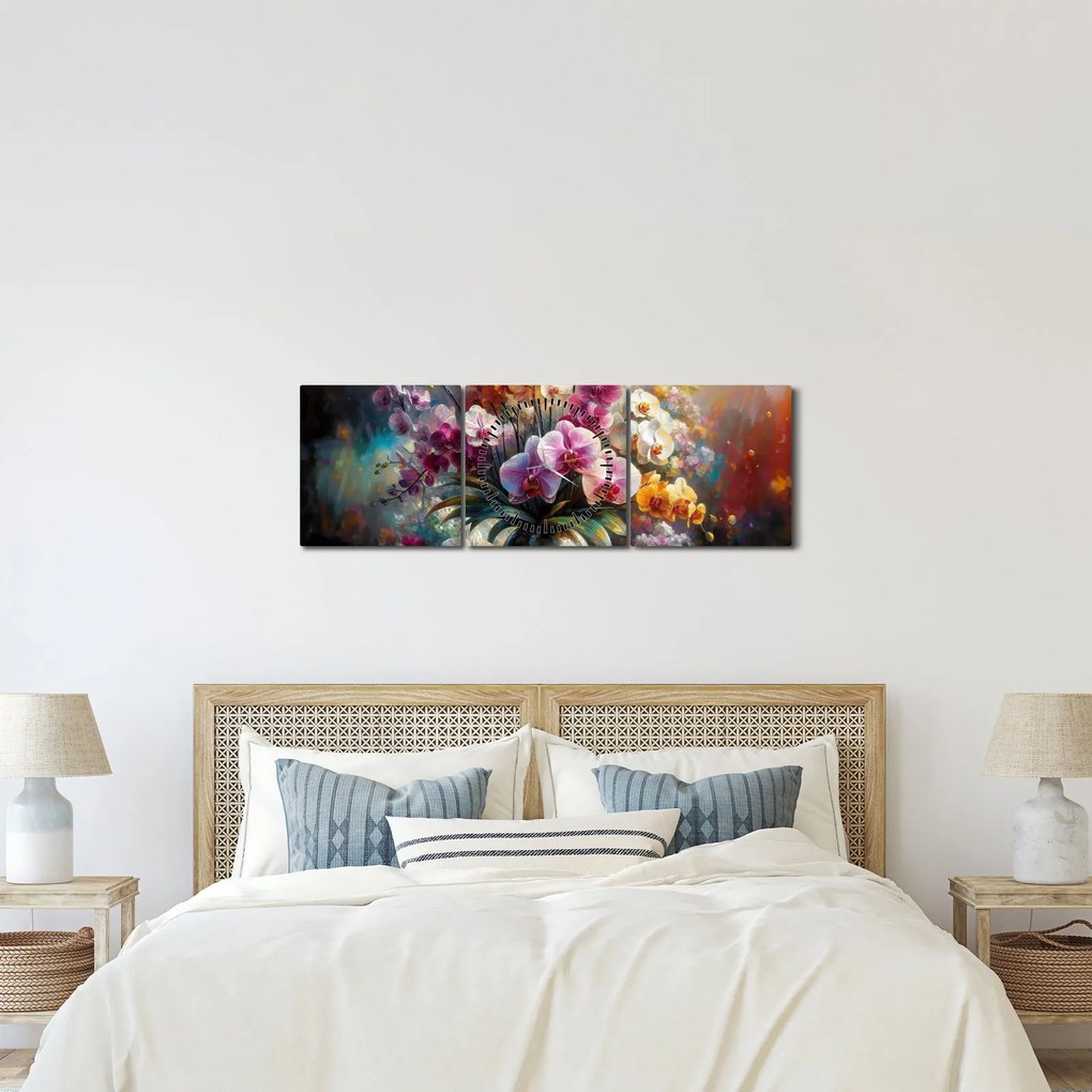 Kép - Virágváza II. (órával) (90x30 cm)