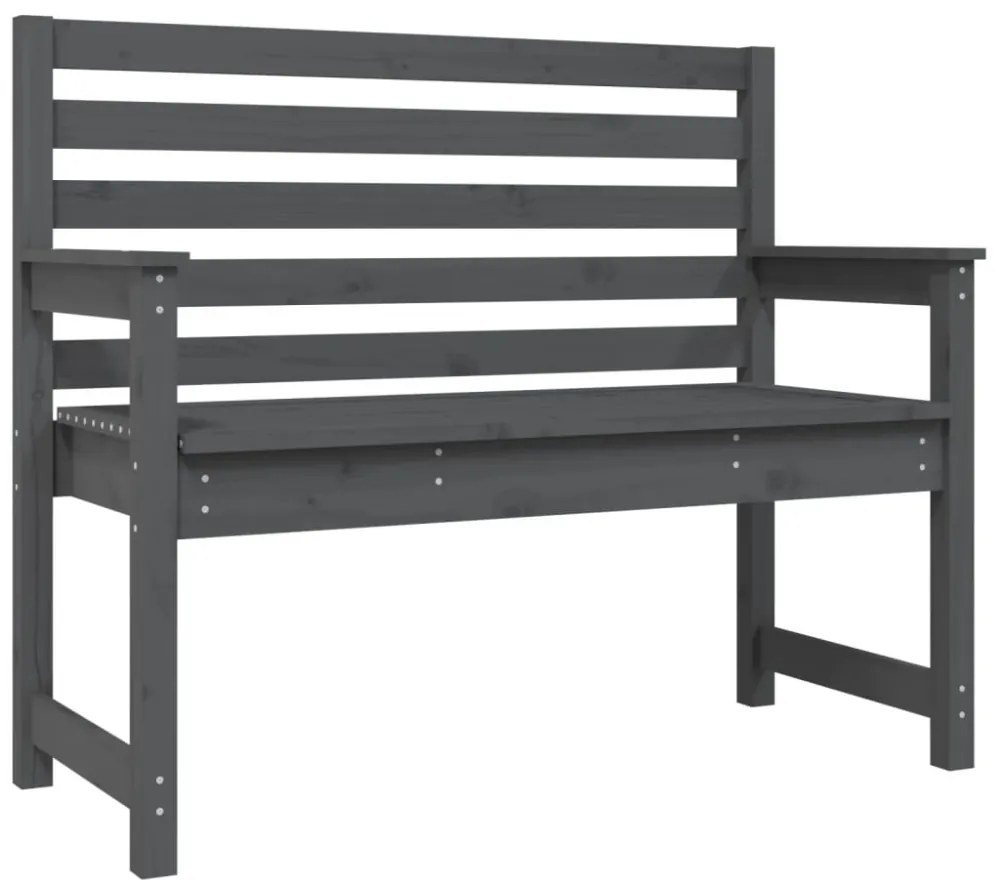 szürke tömör fenyőfa kerti pad 109x48x91,5 cm