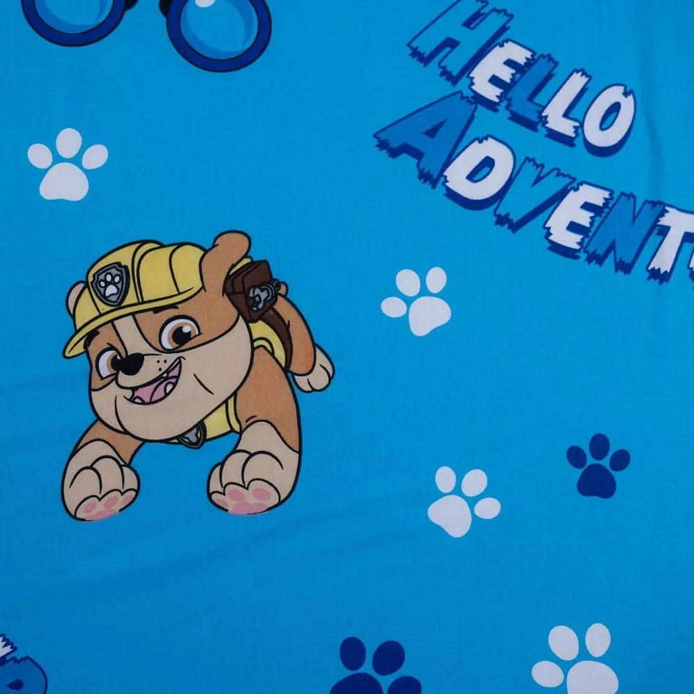 Kék gumis egyszemélyes pamut gyerek lepedő 90x200 cm Paw Patrol – Jerry Fabrics