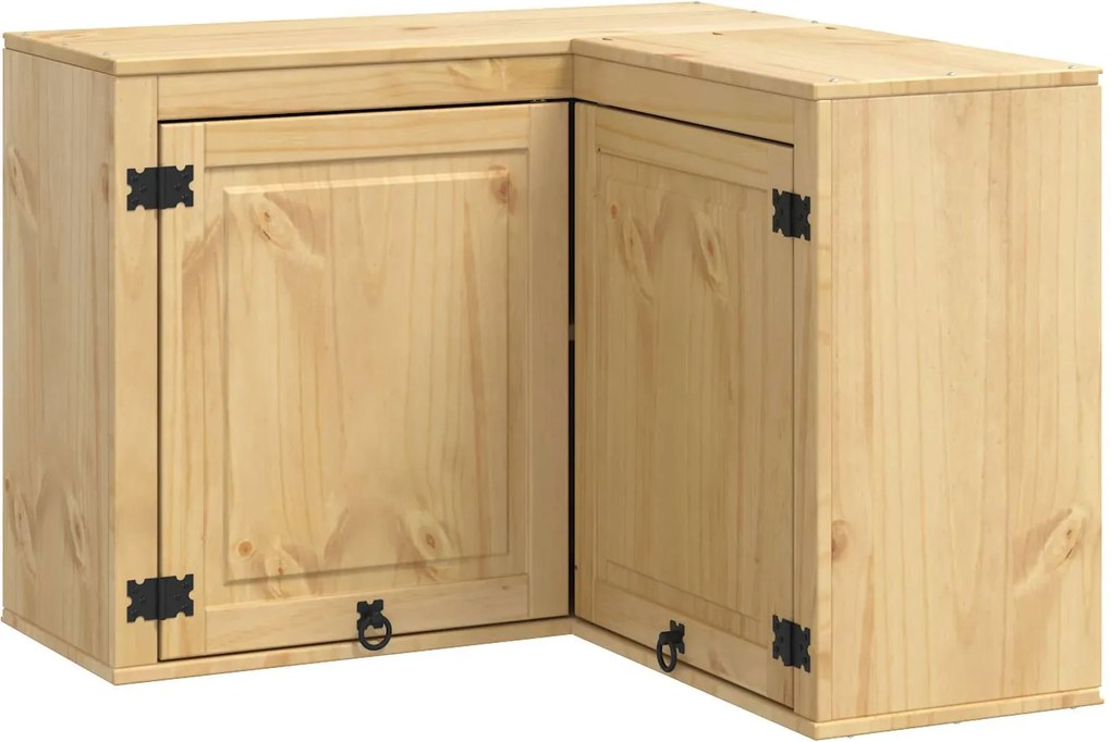 vidaXL Cabinet polcokkal SKI Mézes Barna 80 x 80 x 60 cm Tömör fenyőfa