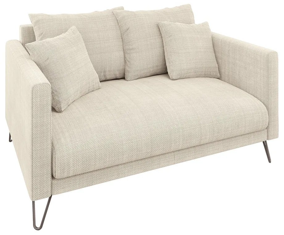 Krémszínű zsenília kanapé 140 cm Freya – Ropez