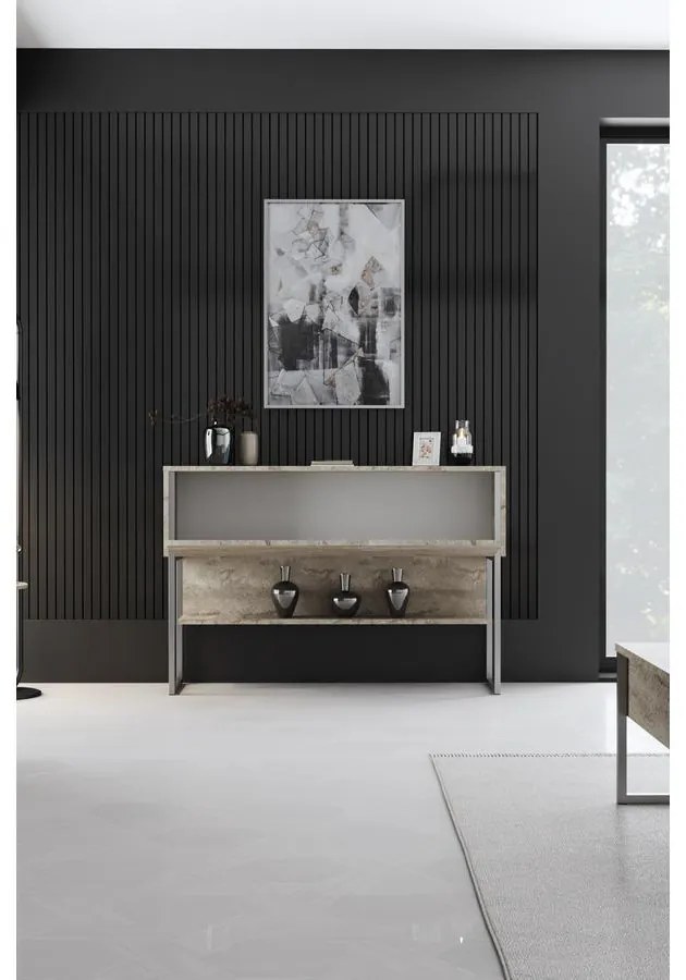 Komód Luxe - Travertine, Silver
