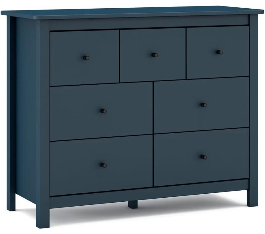 Sötétkék borovi fenyő alacsony komód 110x80 cm Misti – Marckeric