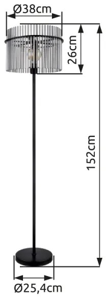 Globo 15698S - Állólámpa GORLEY 1xE27/60W/230V fekete