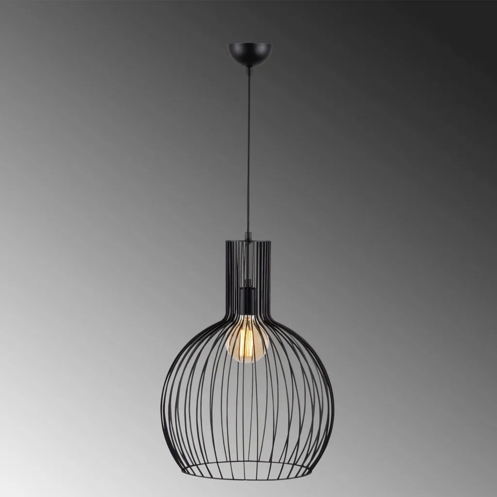 Fellini MR-756 fekete vas függőlámpa, Ø38 cm