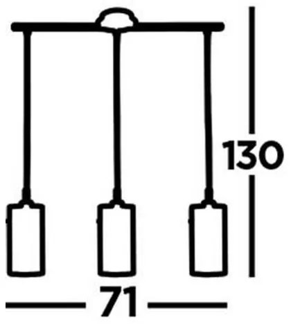 Searchlight 3303-3CC - Csillár zsinóron DUO 3xE14/60W/230V fényes króm