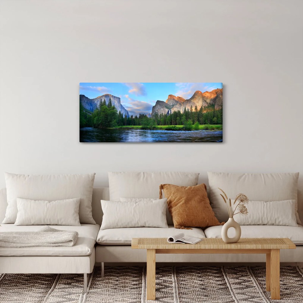Egy vad hegyi táj képe (120x50 cm)