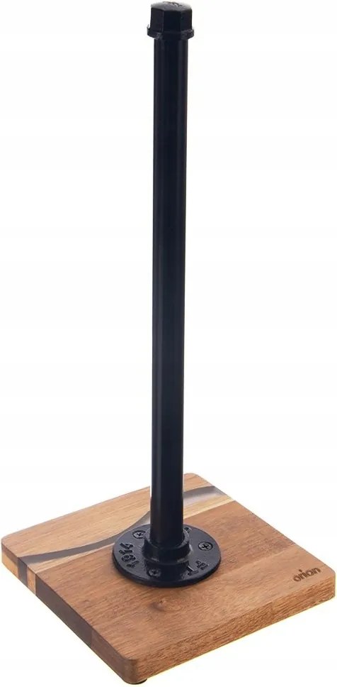 Papírtörölköző Tartó Állvány Fém Fa Fekete Szabadon Álló Loft