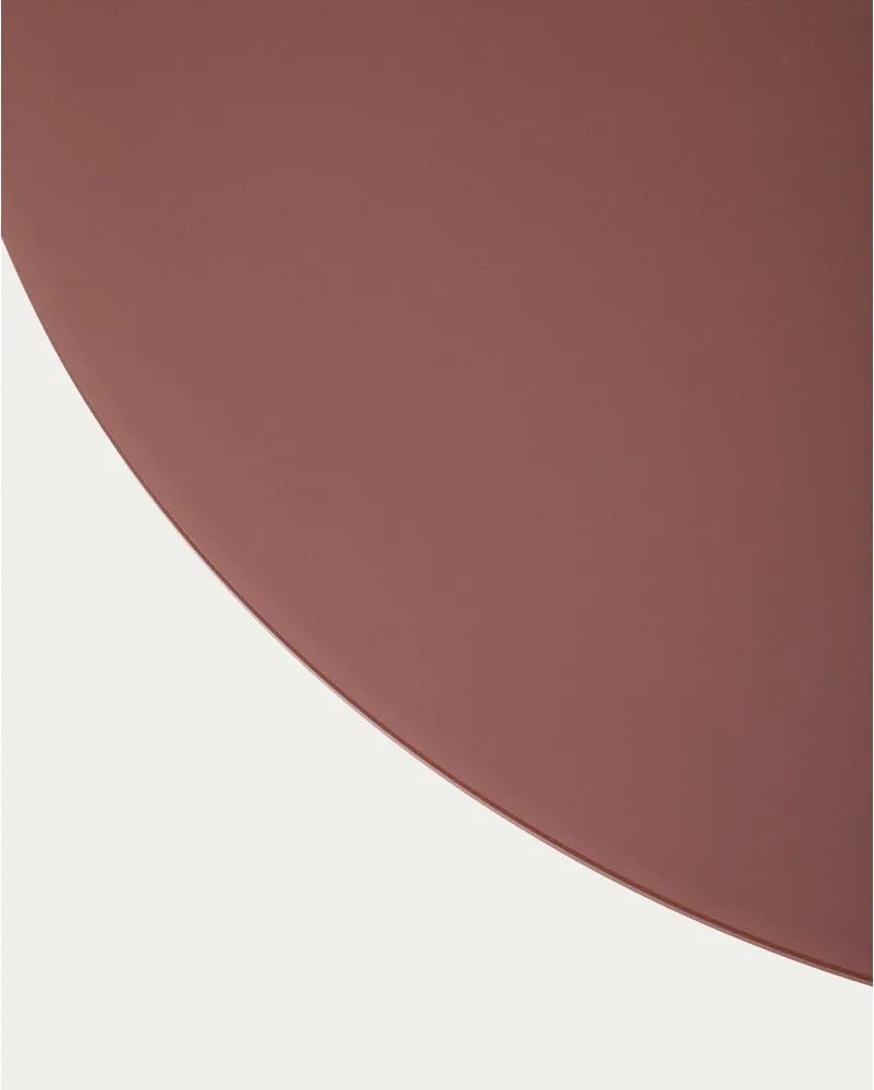 Terrakotta színű kerek dohányzóasztal üveg asztallappal ø 80 cm Wilshire – Kave Home