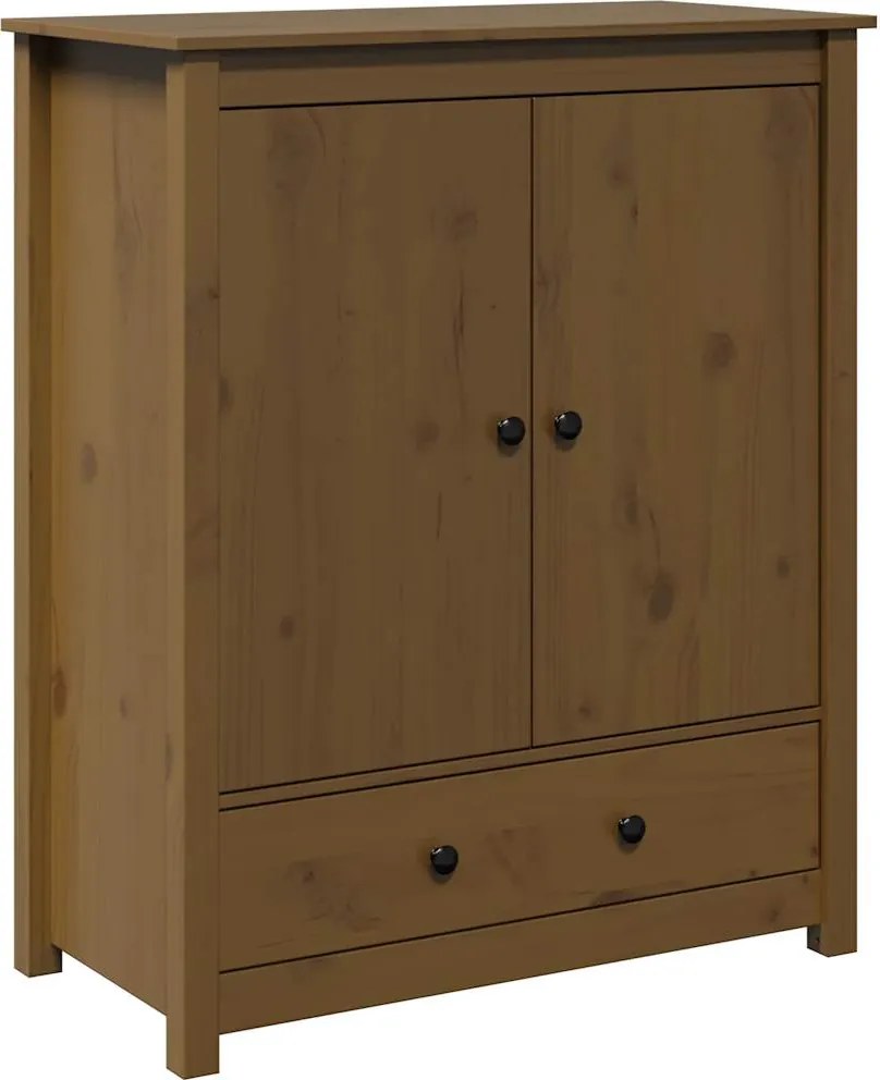 vidaXL mézbarna tömör fenyőfa tálalószekrény 83x41,5x100 cm