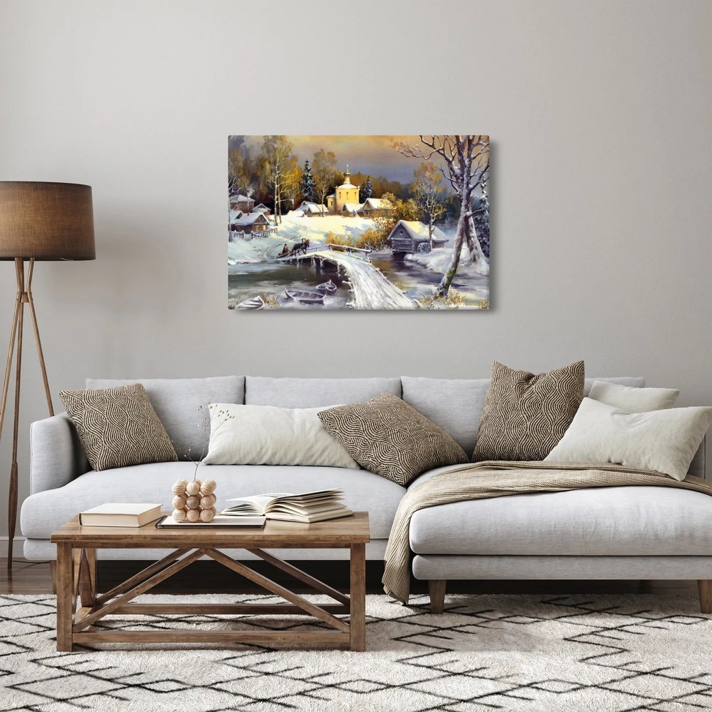 Kép - téli város (90x60 cm)