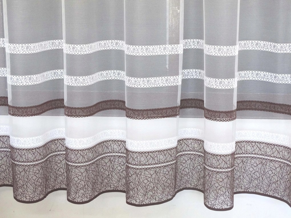 Mg Függöny 618/300 fehér/barna 300x180 kész Bt