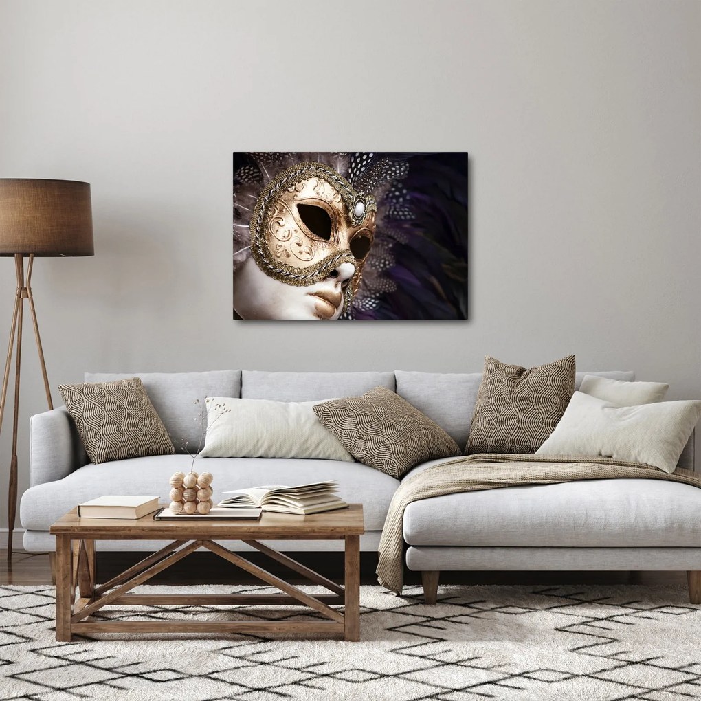 Egy maszkkal ellátott szobor képe (70x50 cm)