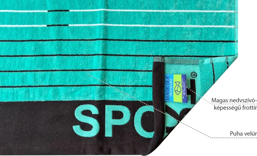 Sport türkizkék strandtörölköző