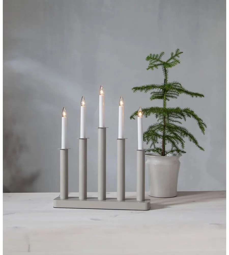 Bézs karácsonyi fénydekoráció Plate – Star Trading