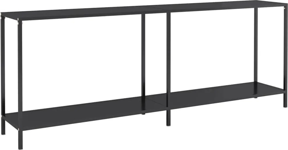 vidaXL fekete edzett üveg tálalóasztal 200 x 35 x 75,5 cm