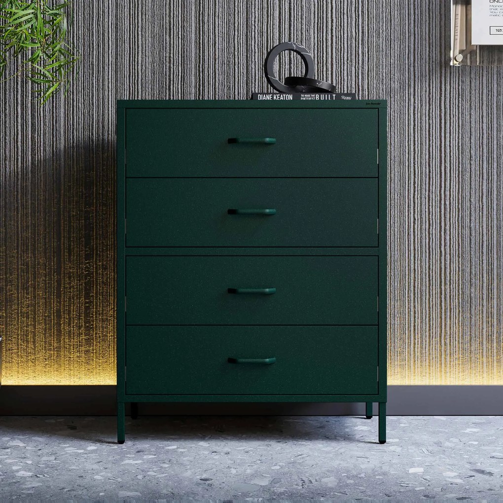 Komód CARLA, 800 x 1015 x 400 mm, Modern:  palack zöld