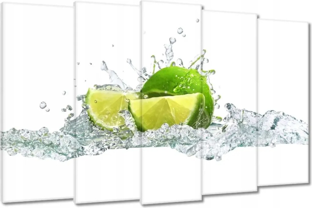 Vászonkép 150x95 Lime fröccsenő víz