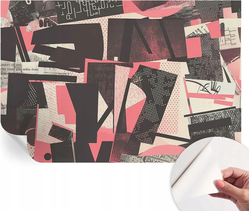 Öntapadós tapéta Falfestmény Prémium geometrikus kollázs 104x70 cm