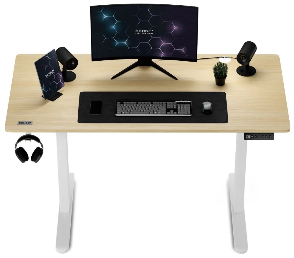 Állítható magasságú elektromos íróasztal Nojo 120x60cm fehér fenyő