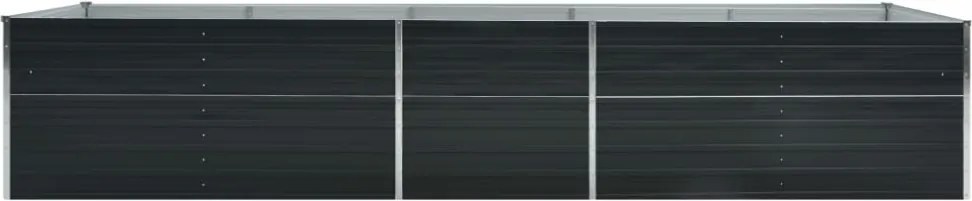 vidaXL antracitszürke horganyzott acél kerti magaságyás 400x80x45 cm