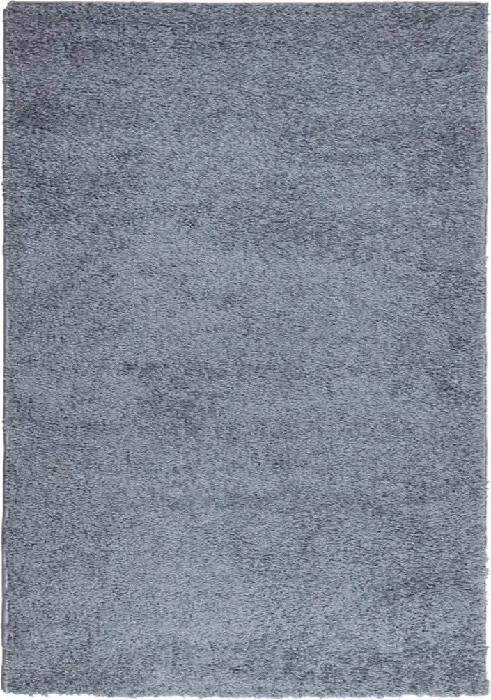 vidaXL PAMPLONA kék magas szálú bolyhos modern szőnyeg 140 x 200 cm