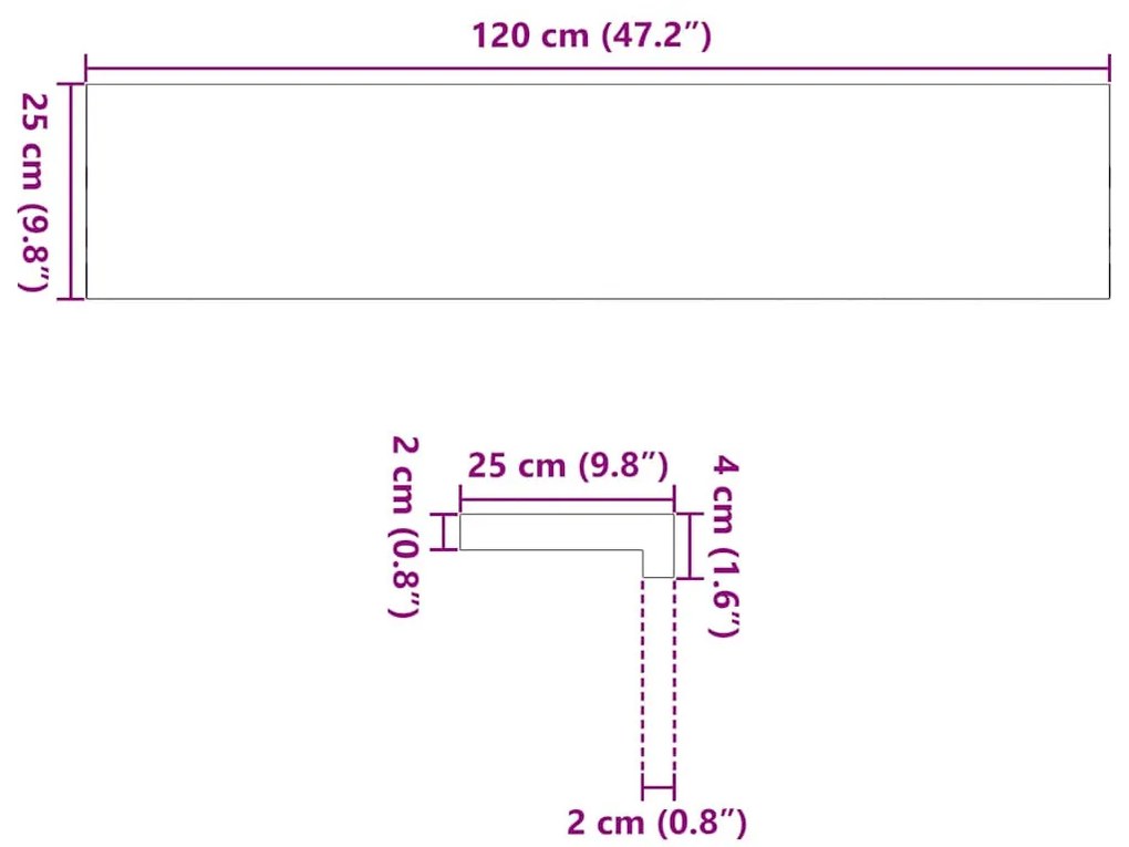 ablakpárkányok 2 db sötétbarna 120x25x2 cm tömör fa tölgyfa