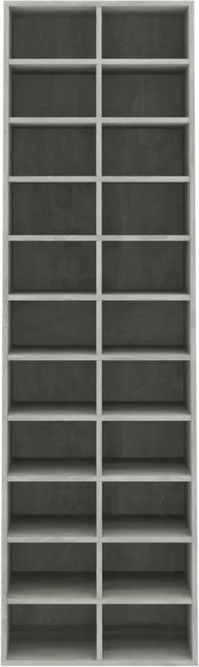 betonszürke szerelt fa cipősszekrény 54 x 34 x 183 cm