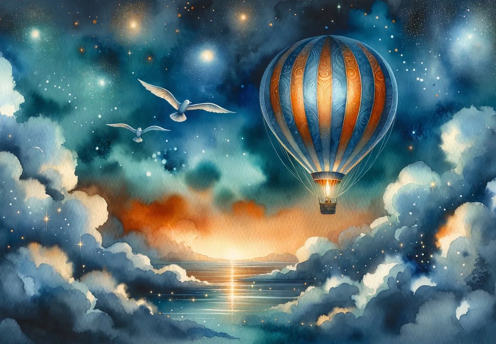 Fotótapéta - Éjjeli égbolti repülés (147x102 cm)