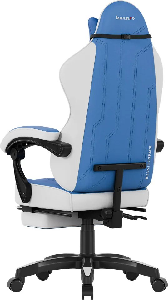 Gamer szék space 3.7 lábtartóval kék.