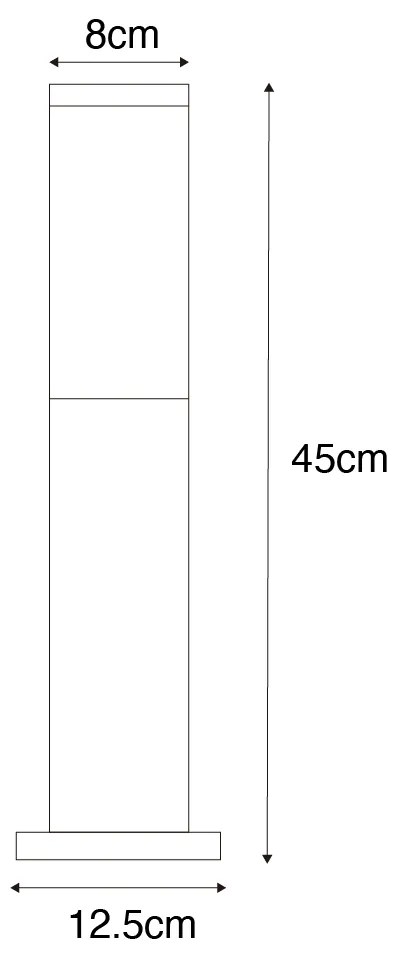 Modern kültéri lámpaoszlop rozsdabarna 45 cm - Malios