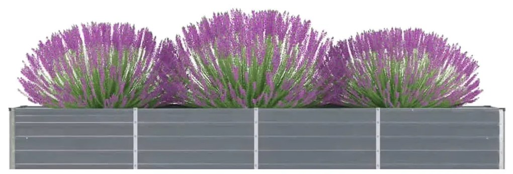 vidaXL szürke horganyzott acél kerti magaságyás 320 x 40 x 45 cm