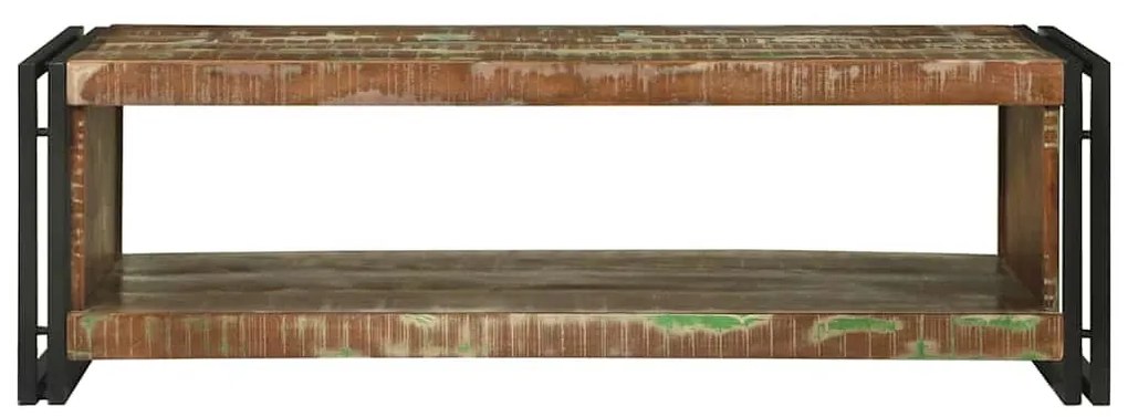 Dohányzóasztal Barna 120 x 50 x 38 cm tömör újrahasznosított fa