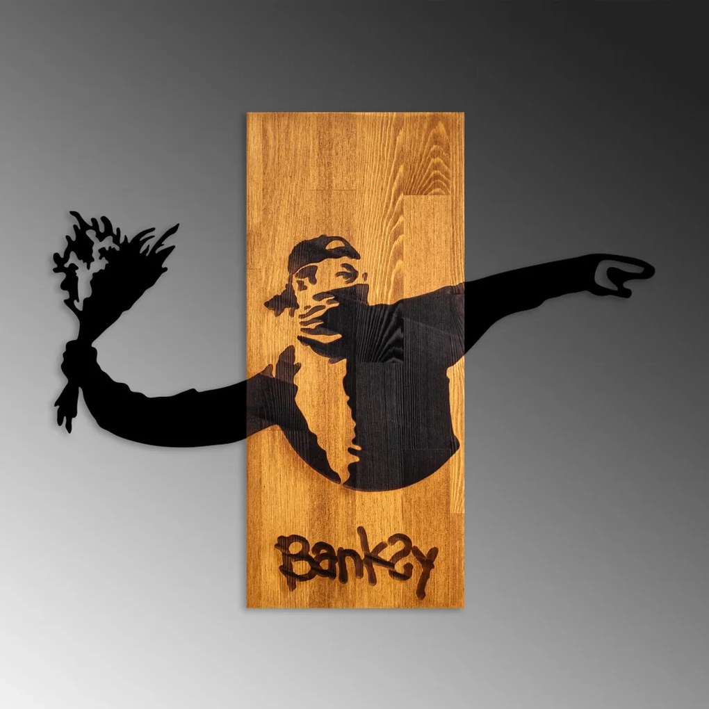 Banksy Virágdobó fa faldekoráció