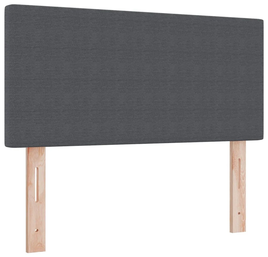 Boxspring Ágy Matraccal Sötét Szürke 100x200 cm Kordbársony Anyag