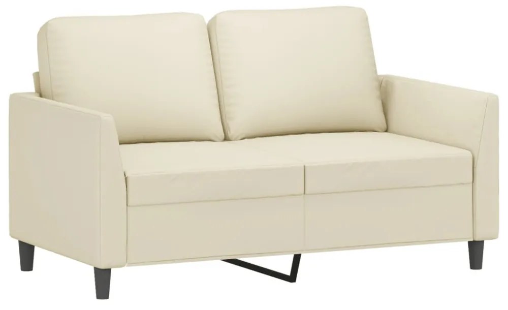 2 személyes krémszínű műbőr kanapé 120 cm