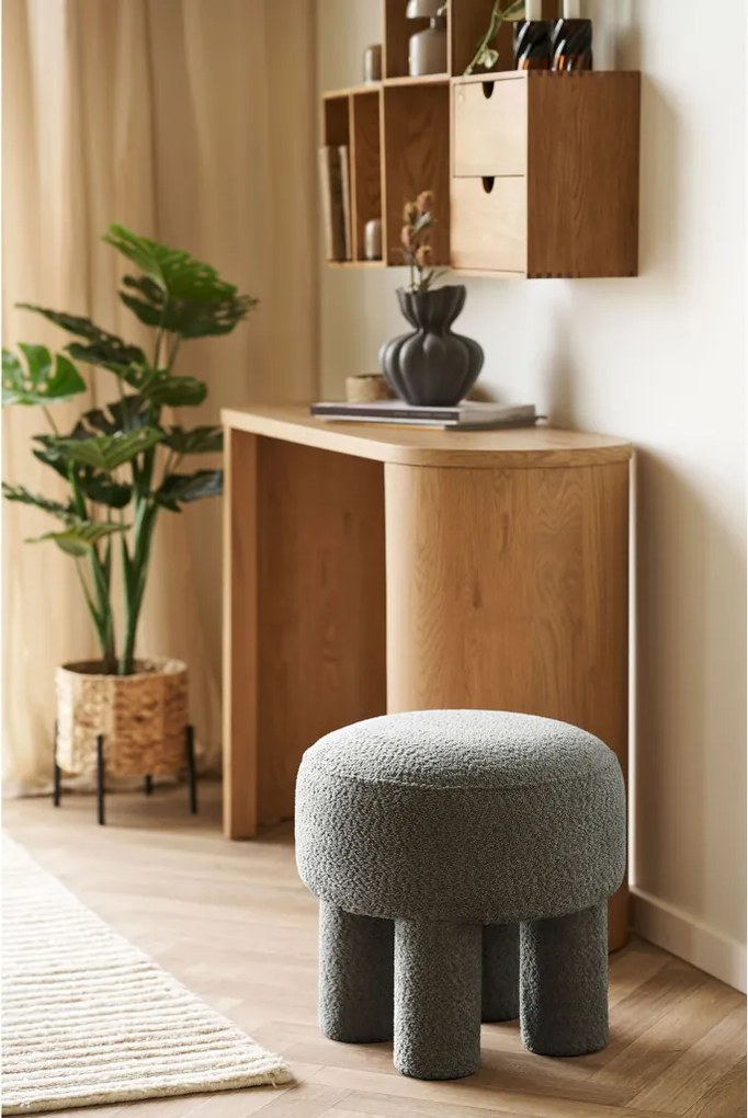 Canberra puff, kerek puff, antracit