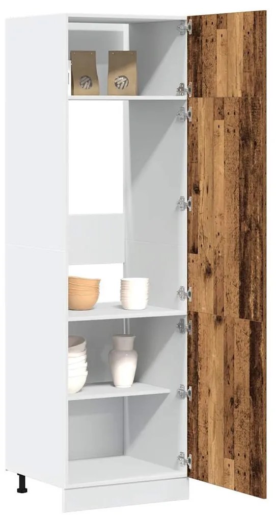 “Lyon” antik fa szerelt fa szekrény hűtőhöz 60 x 57 x 207 cm