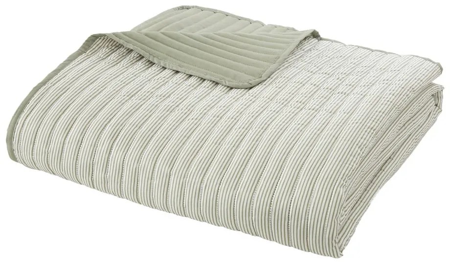 Zöld steppelt ágytakaró 220x230 cm Stripe – Catherine Lansfield