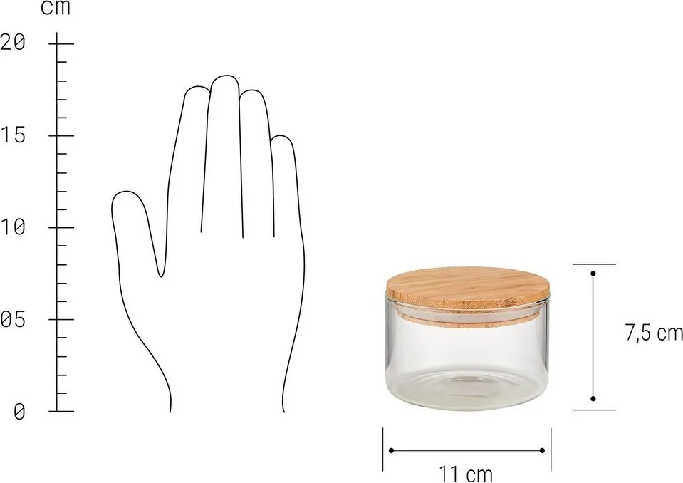 WOODLOCK üveg tároló, 550 ml