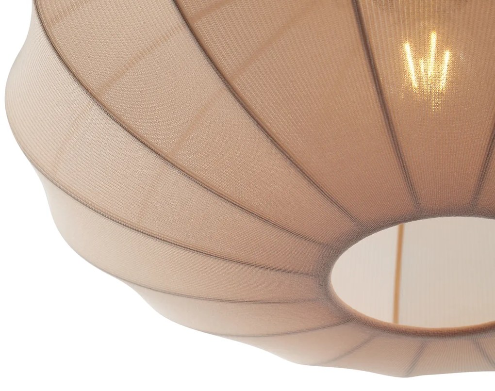 Japandi függőlámpa fekete barna szövetbúrával - Bida