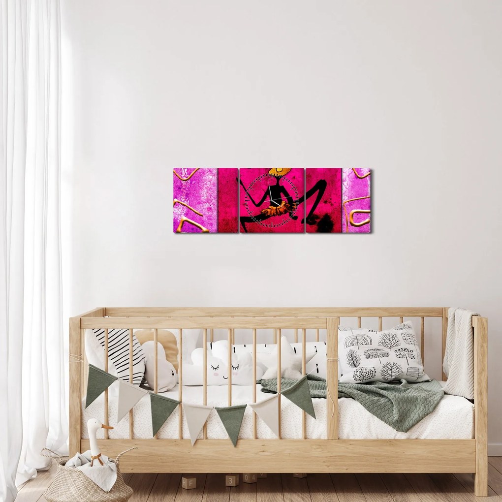 Történelmi falfestmény képe (órával) (90x30 cm)
