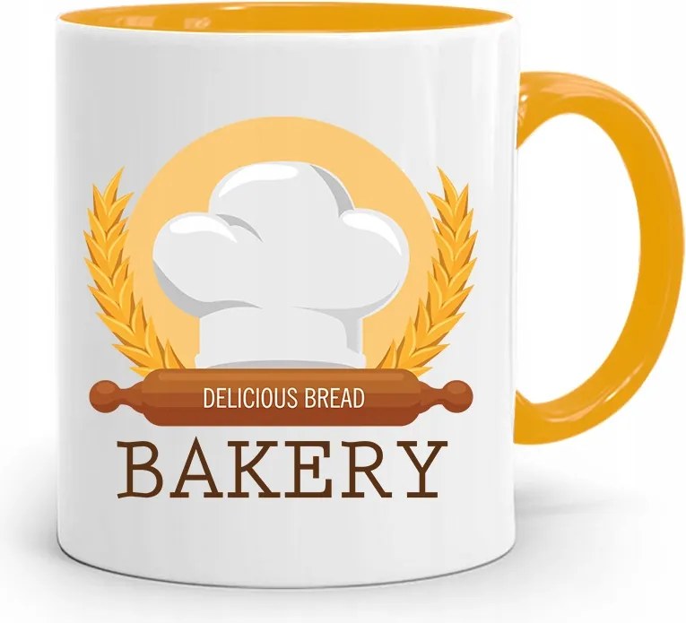 Sárga Bögre Péknek Bakery Delicious Bread fényképes nyomtatással