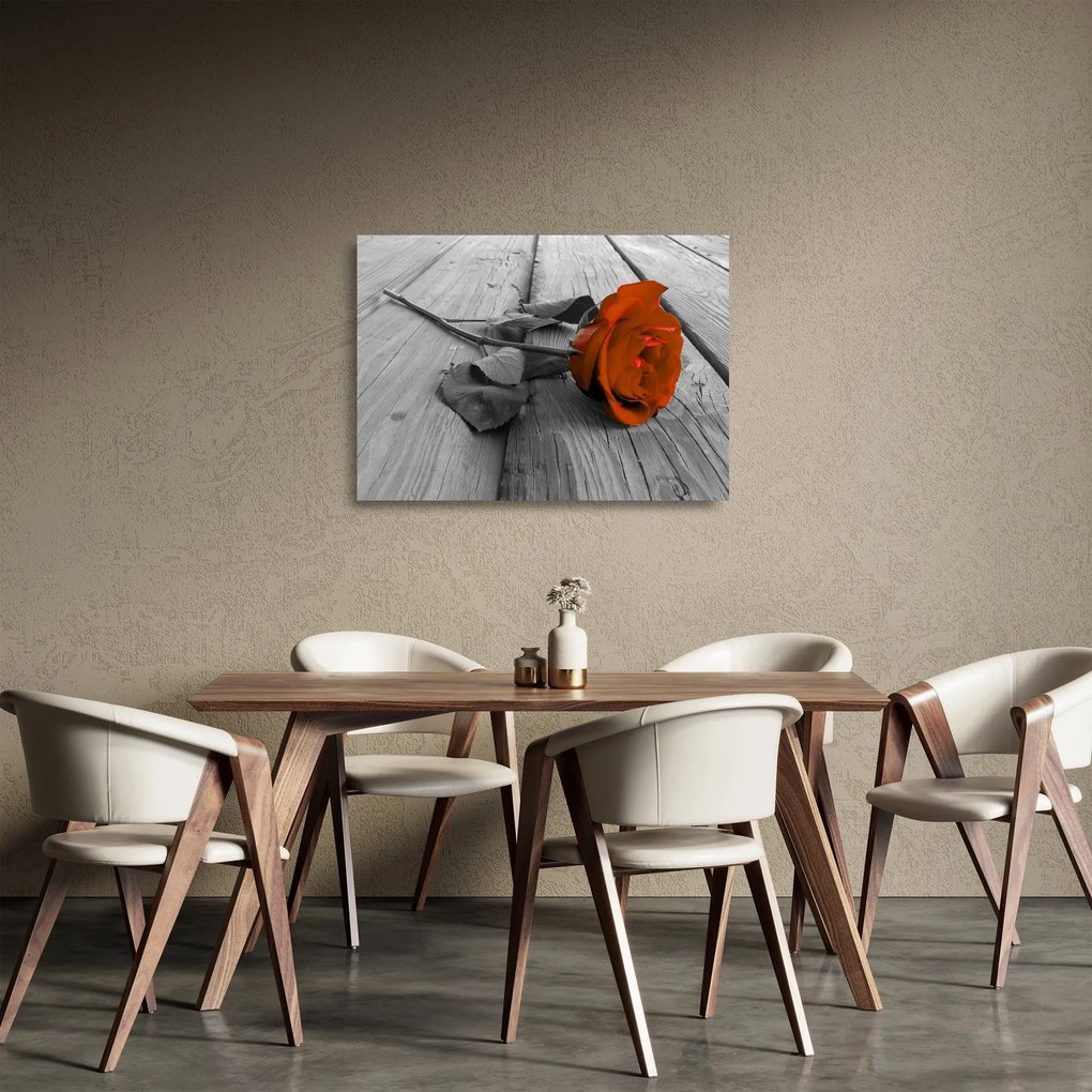 Üveg kép - Narancs Rózsa (70x50 cm)