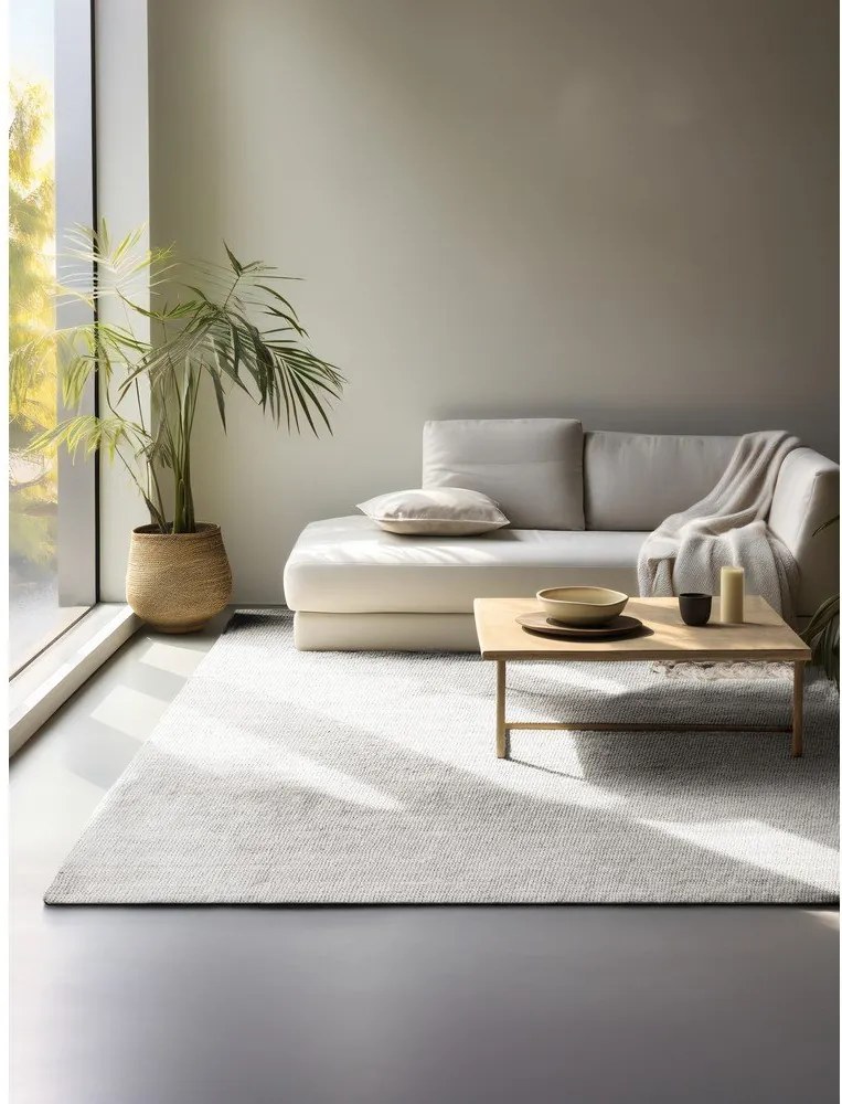 Világosszürke kétoldalas-kézi szövésű juta szőnyeg 160x230 cm Bouclé Jaipur – Hanse Home