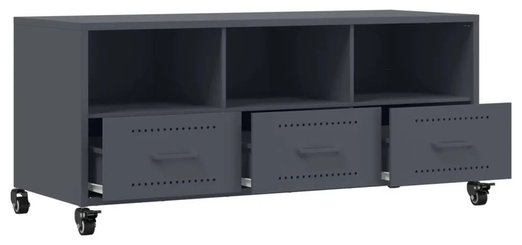 antracitszürke acél TV-szekrény 100,5 x 39 x 43,5 cm