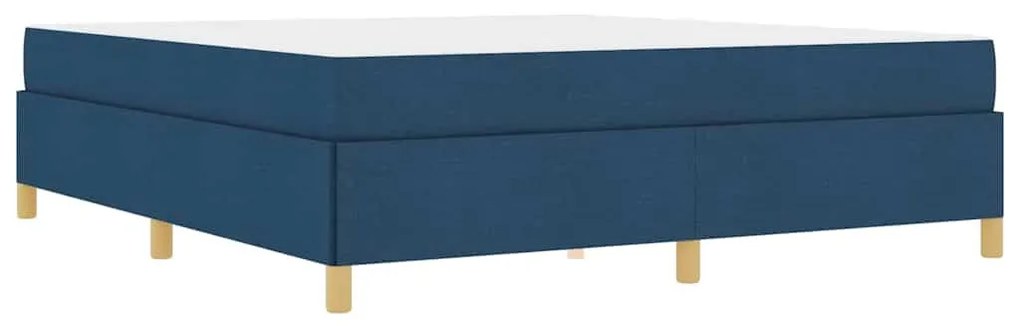 Boxrugós ágy matracmal Kék és Fehér 180 x 200 cm szövet