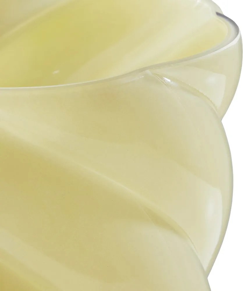 SWIRL üveg váza 30 cm, butteryellow