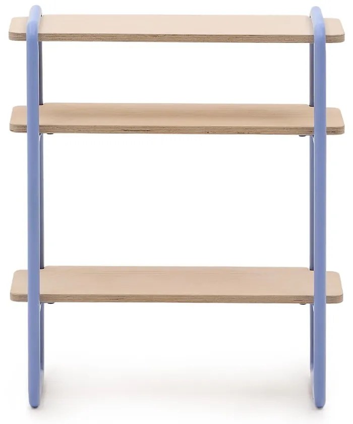 Világoskék-natúr színű függő gyerek könyvespolc kőrisfa dekorral 60x70x28 cm Tinn – Kave Home